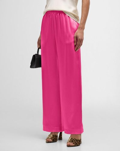 SABLYN Brynn Wide-Leg Silk Pants - Pink