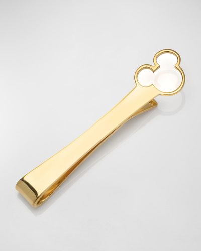 Cufflinks Inc. 90Th Anniversary Mickey Mouse Disney Silhouette Tie Bar - Metallic