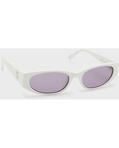 BY FAR Rodeo Round Acetate Sunglasses - Purple
