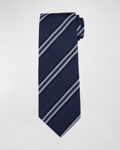 Tom Ford Multi-Stripe Jacquard Silk Tie - Blue