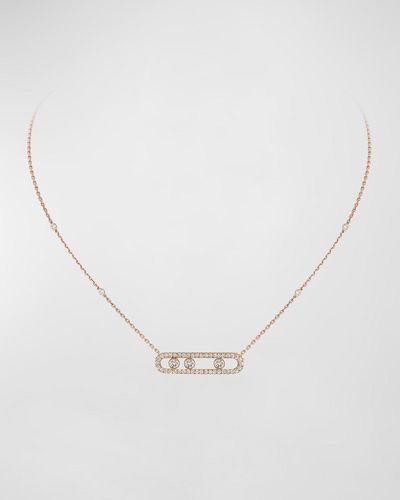 Messika Move Pave 18k Rose Gold Diamond Pavé Necklace - White