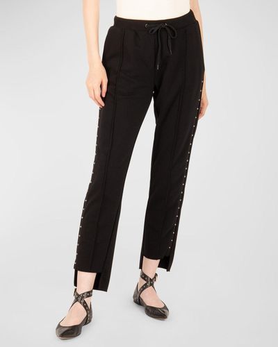 SECRET MISSION Sadye Studded Drawstring Sweatpants - Black