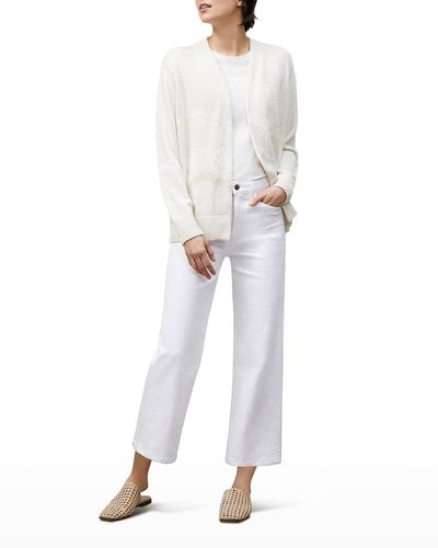 Lafayette 148 New York Wyckoff Cropped Wide-Leg Jeans - White