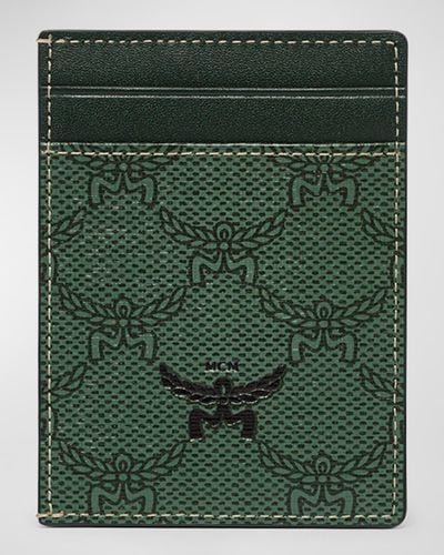 MCM Himmel Lauretos Faux Leather Card Case - Green