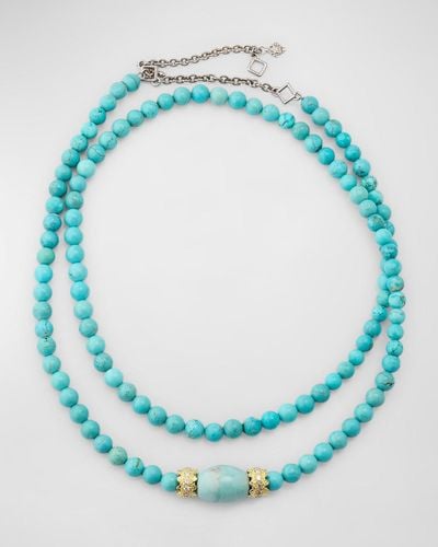Armenta Beaded Necklace, 30-34"L - Blue