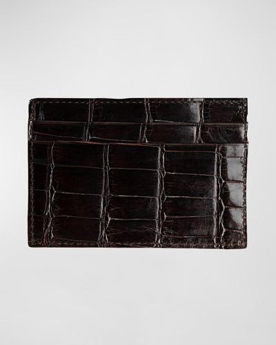 Abas Alligator Leather Card Case - Black