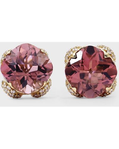 Stephen Dweck Pink Tourmaline And Diamond Earrings - Red