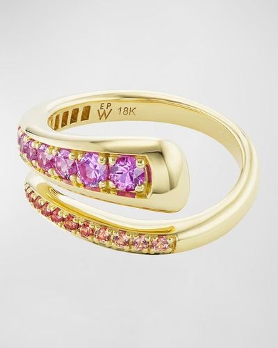 Emily P. Wheeler Wrap Ring In 18k Yellow Gold And Pink Sapphires - Metallic