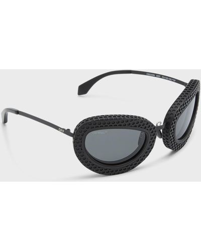 Off-White c/o Virgil Abloh Tokyo Textured Acetate Cat-eye Sunglasses - Black