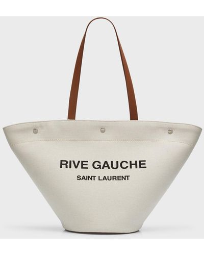 Saint Laurent Rive Gauche Cabas Tote Bag - White