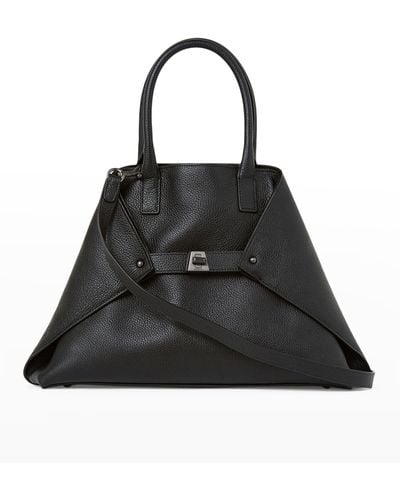 Akris Ai Small Leather Top-Handle Bag - Black