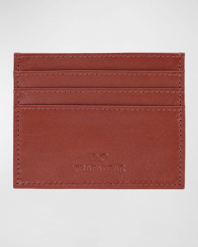 Trafalgar Sergio Leather Card Holder - Red