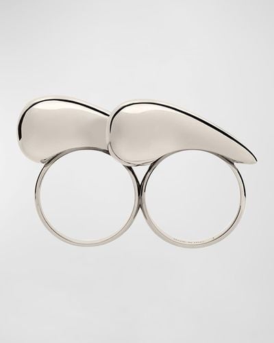 Givenchy G Tears Two-Finger Ring - Natural