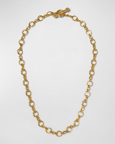 Elizabeth Locke Riviera Gold 19k Link Necklace, 21"l - Metallic