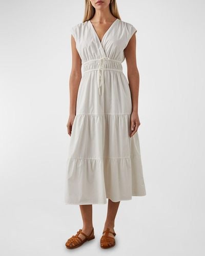 Rails Lucia Tiered Poplin Midi Dress - White