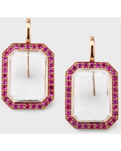 WALTERS FAITH 18k Pink Sapphire And Rock Crystal Drop Earrings - Multicolor