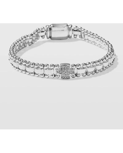 Lagos Caviar Spark Diamond-link Bracelet - Metallic