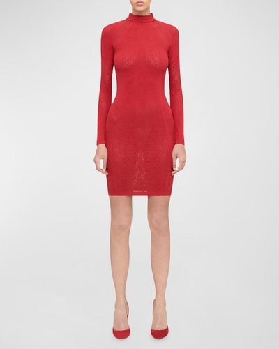 Wolford X Simkhai Warp-Knit Logo Mini Dress - Red