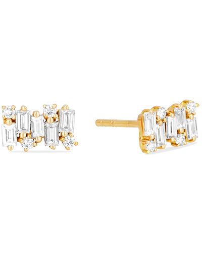 Suzanne Kalan 18k Gold Diamond Firework Stud Earrings - Metallic