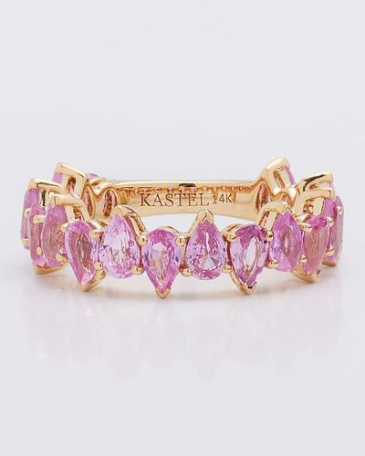 Kastel Jewelry 14k Yellow Gold Kora Pink Sapphire Ring, Size 7