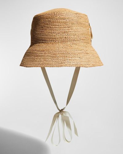 Sensi Studio Crochet Ribbon Bucket Hat - Natural