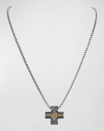 Konstantino 18K/ Cross Pendant Necklace, 24" - Metallic