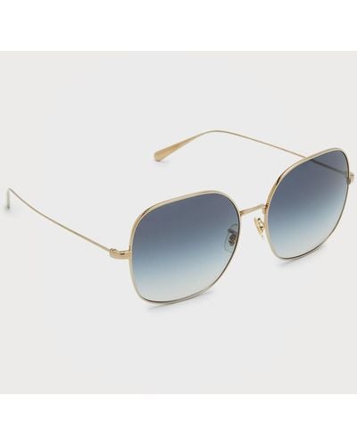 Brunello Cucinelli & Oliver Peoples Square Titanium Sunglasses - Blue