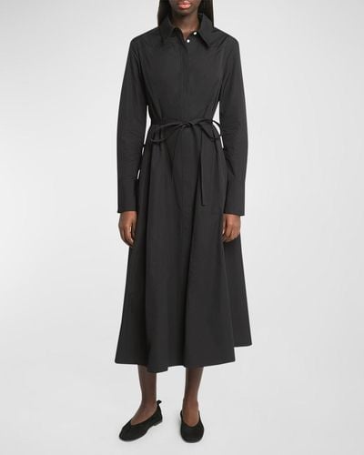 Co. Long-Sleeve Belted Maxi Shirtdress - Black