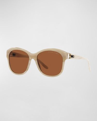 Lauren by Ralph Lauren Rl Monogram Round Acetate Sunglasses - Brown