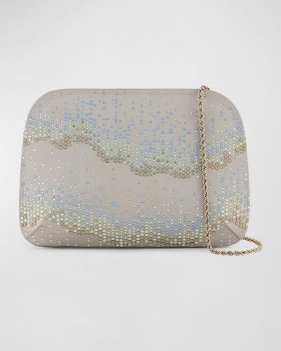 Giorgio Armani Wave Swarovski Crystal Clutch Bag - Gray