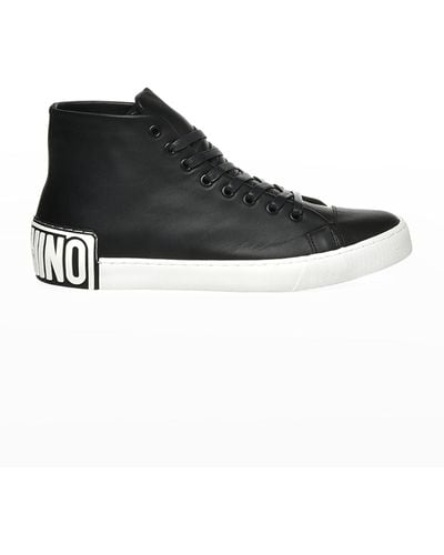 Moschino M. Logo Leather Sneakers - Black