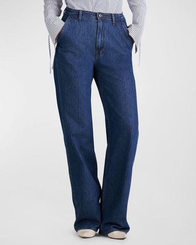 10 Crosby Derek Lam Faye High-Rise Tailored Wide-Leg Jeans - Blue