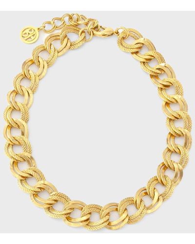 Ben-Amun Textured Link Chain Necklace - Metallic