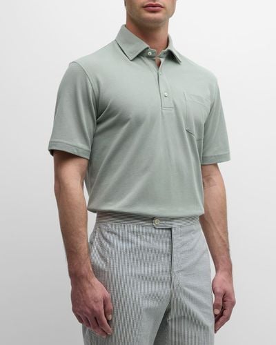 Sid Mashburn Pique Pocket Polo Shirt - Gray