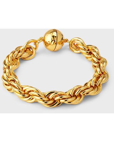 Nest 22K Rope Chain Bracelet With Magnetic Clasp - Metallic
