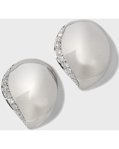Tamara Comolli 18k White Gold Signature Wave Earrings With Diamonds
