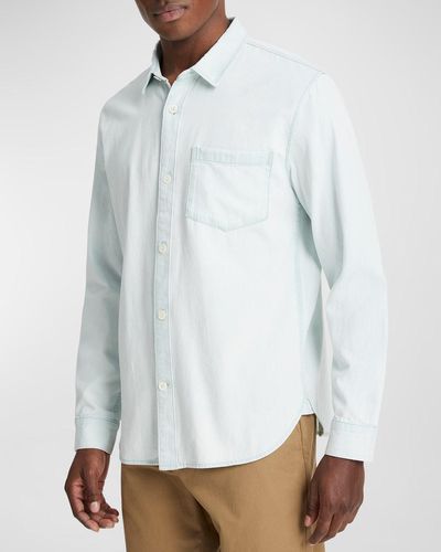 Vince Denim Pocket Sport Shirt - White
