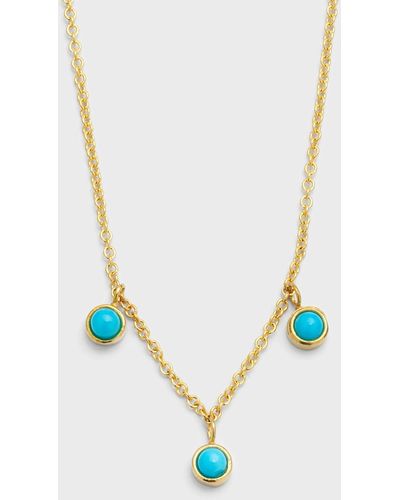 Jennifer Meyer Mini 3-bezel Dangle Necklace - Blue