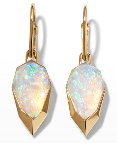 Stephen Webster Yellow Gold Diced Pear Earrings With Opalescent Clear Quartz - Metallic