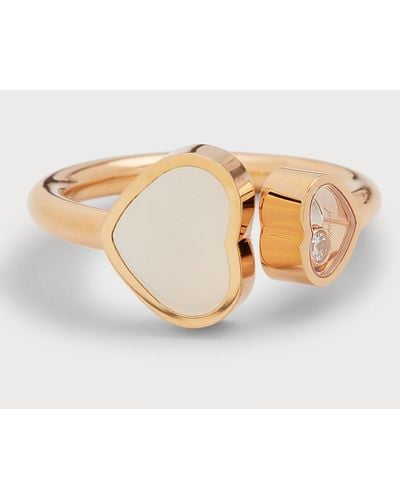 Chopard Happy Hearts 18k Rose Gold Mother-of-pearl & Diamond Ring - White