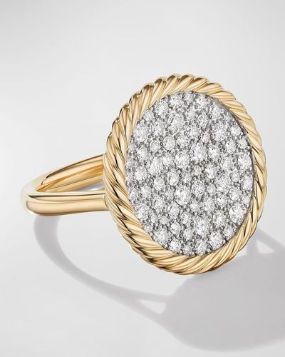 David Yurman Dy Elements Ring With Diamonds In 18k Gold, 21.2mm, Size 9 - Metallic
