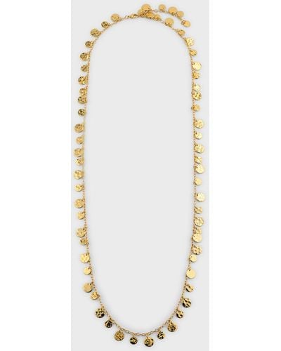 Nest Gold Charm Disc Lariat Necklace - White