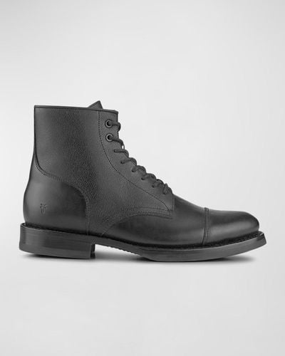Frye Dylan Leather Lace-up Boots - Black