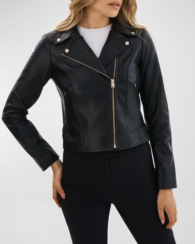 Lamarque Kelsey Leather Biker Jacket - Black