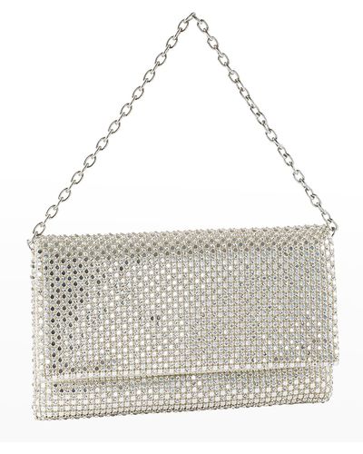 Whiting & Davis Crystal-Embellished Wallet On Chain - Gray