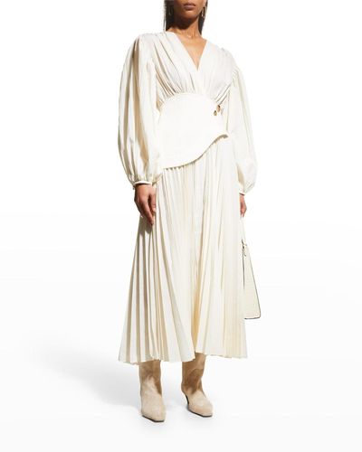Acler Brooke Pleated Wrap Belt Maxi Dress - Natural