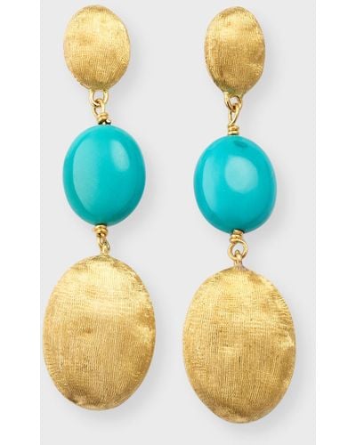 Marco Bicego 18k Yellow Gold Siviglia Turquoise Drop Earrings - Blue
