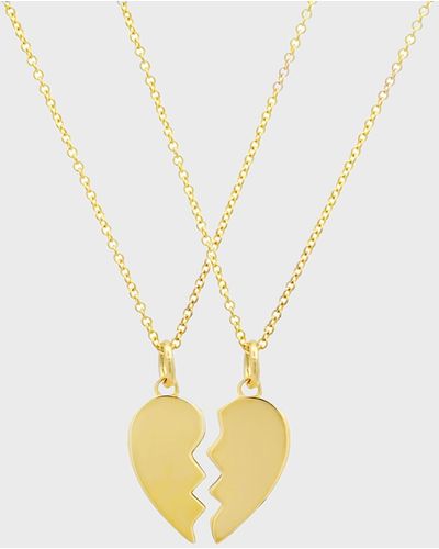 Jennifer Meyer Mini Piece Of My Heart Necklaces, Set Of 2 - Metallic