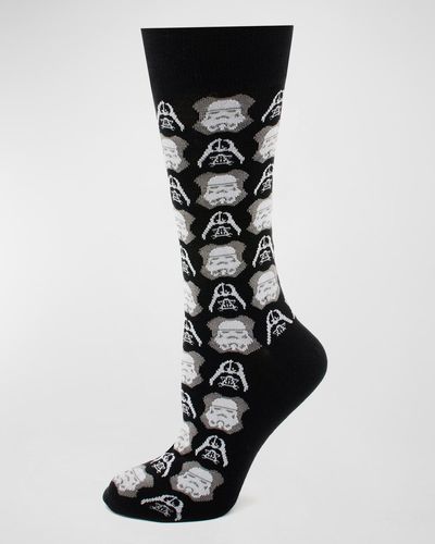 Cufflinks Inc. Star Wars Darth Vader And Storm Trooper Socks - Black