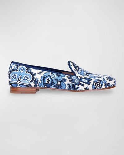 Stubbs And Wootton Heriz Slippers - Blue